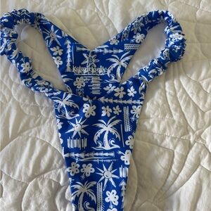 Kulani Kinis Tropical Blue and White Bikini Bottom